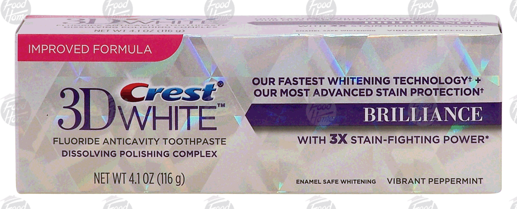 Crest 3D White brillance, flouride anticavity toothpaste, dissolving polish complex, vibrant peppermint Full-Size Picture